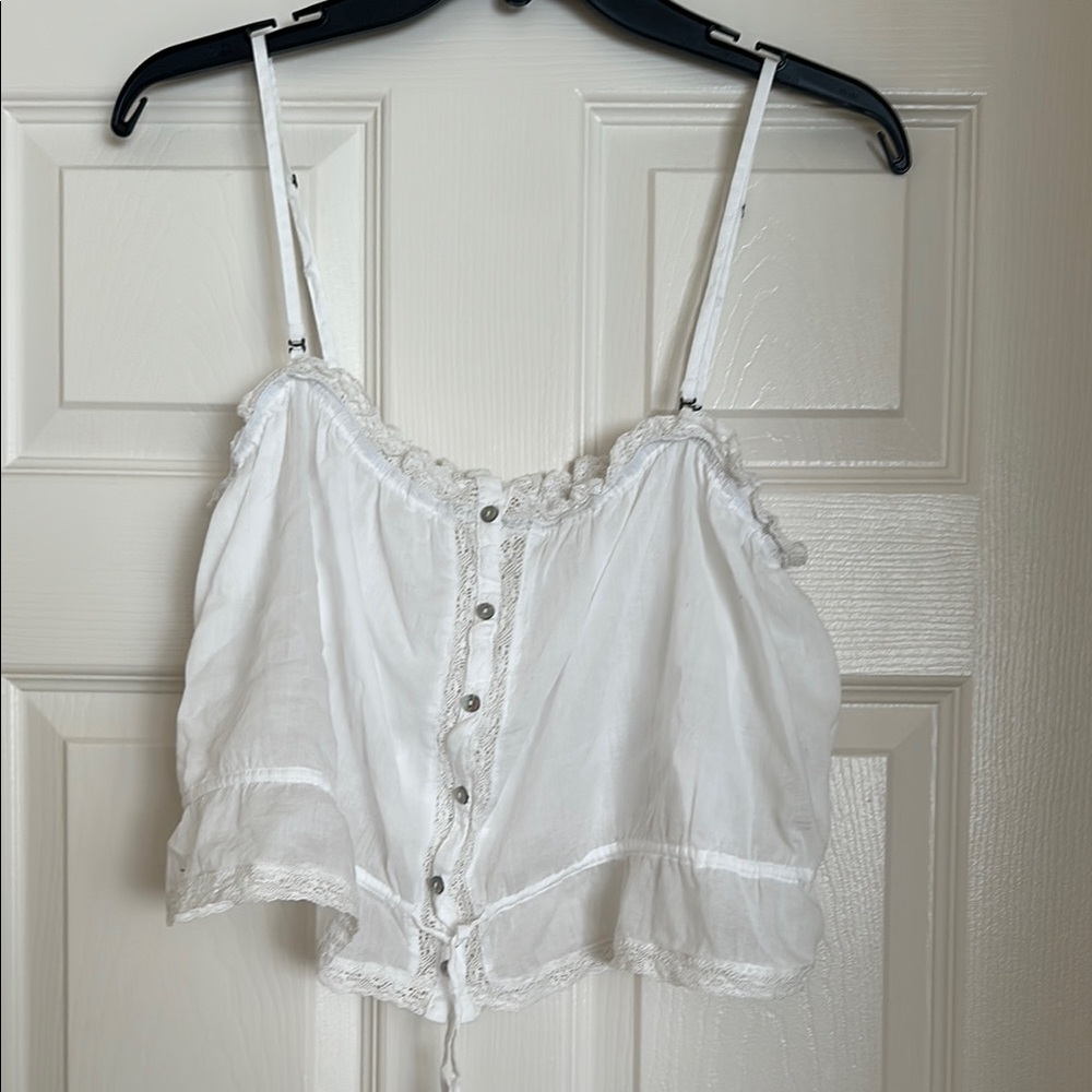 Free People White Button-Down Camisole